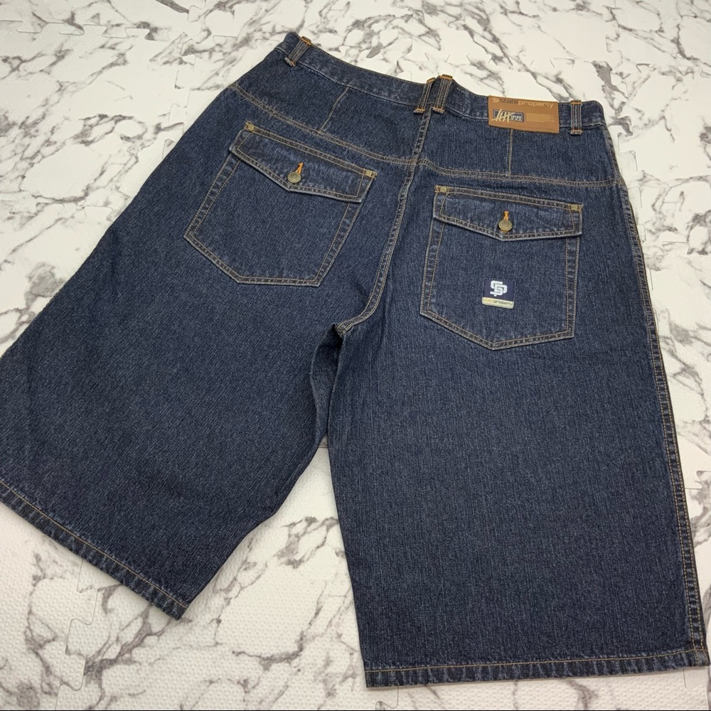 Men's State Property by Jay Z Dk Blue Khaki Denim Short
